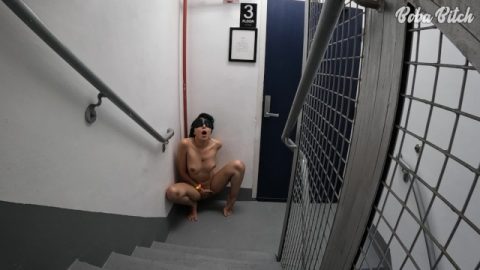 Publicly blindfolded and handcuffed + fingering til orgasm | XBIZ Thank You Vid